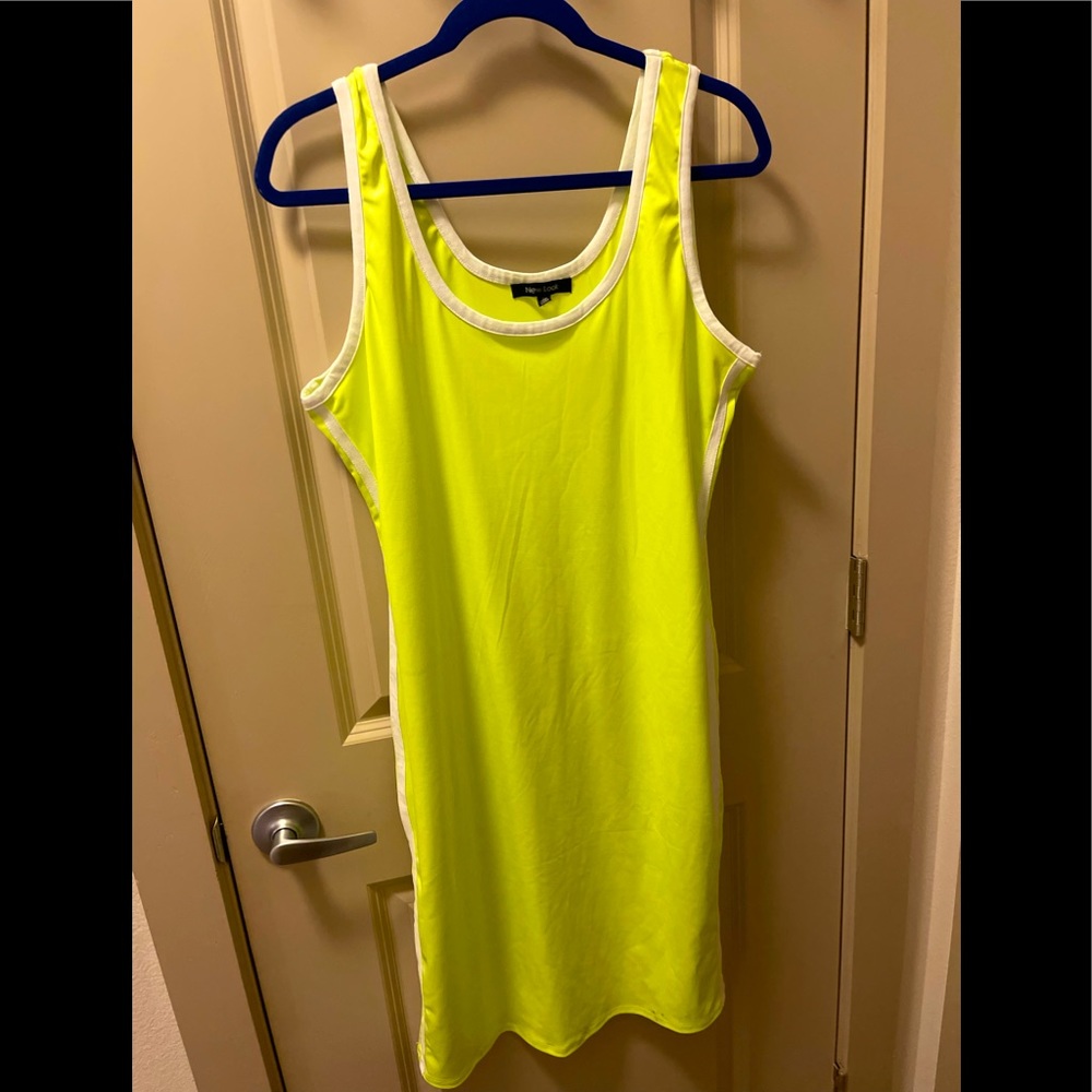 New Look Lime Green Striped Athletic Dress